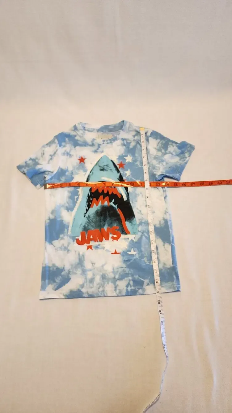 Boys Jaws Tie-Dye Graphic T-Shirt Size S Movie Tee Movie Merch